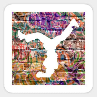 Break Dancer on Graffiti Background 6 Sticker